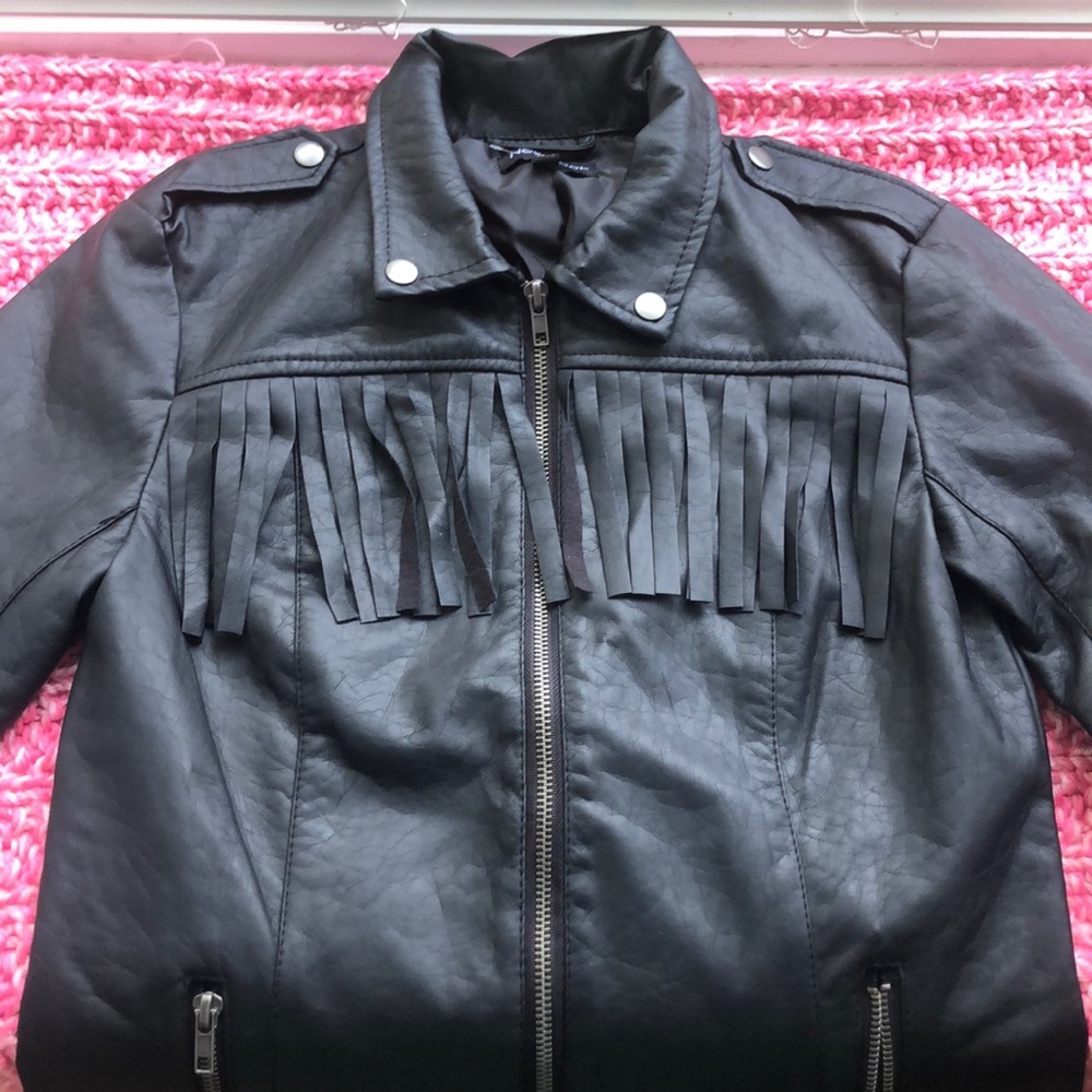 Black leather jacket